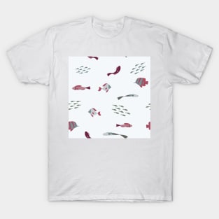 Ocean Fish on Pale Blue T-Shirt